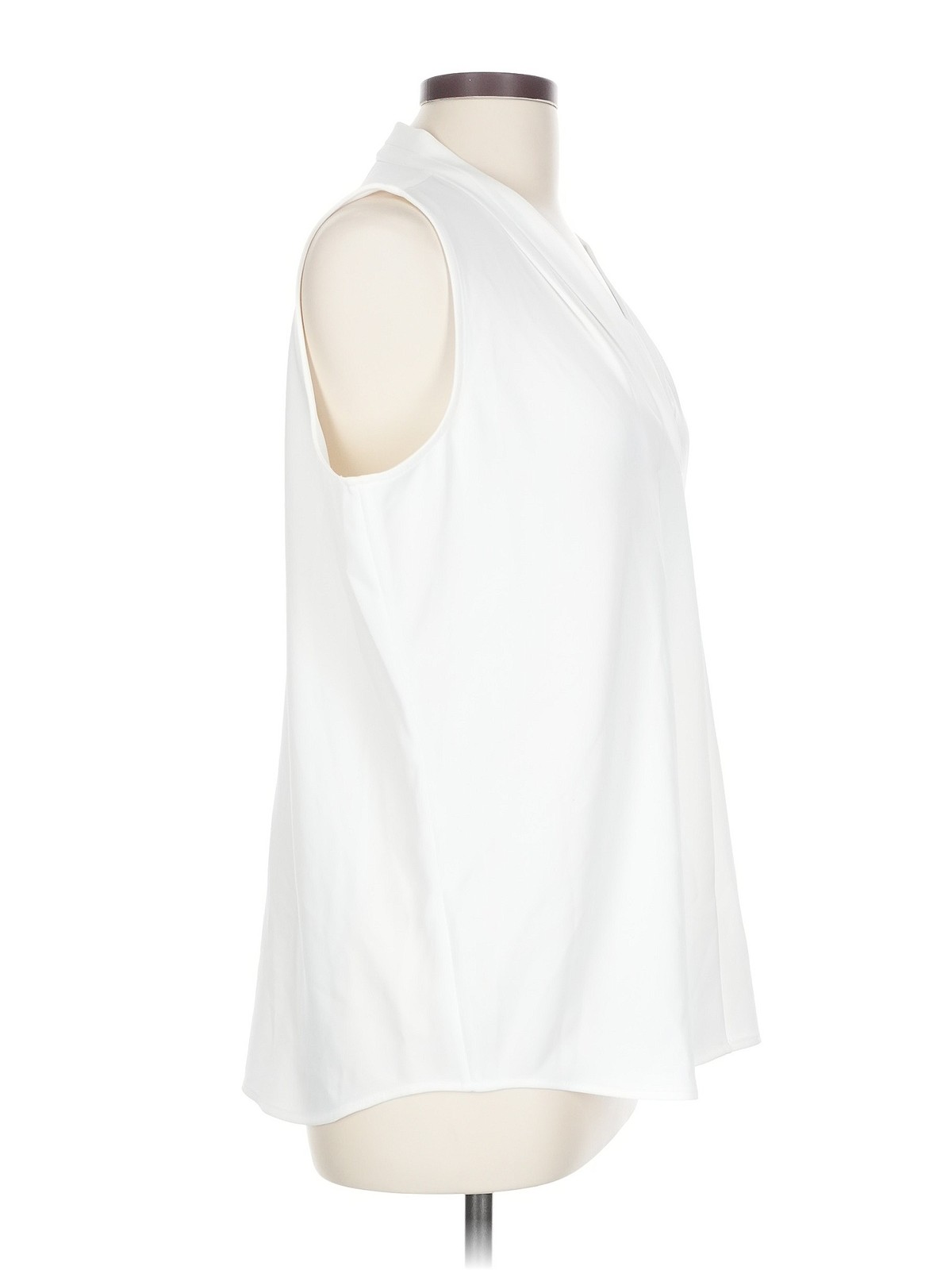 Calvin Klein Women White Sleeveless Blouse L thumbnail 3