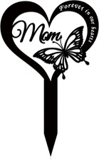 Cemetery Decorations for Graves Metal Grave Marker Mom Memorial Garden Stake But