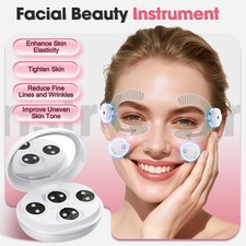 Electric Facial  Eye Beauty Massager EMS Red Light Massage with 2Pcs Eye Patch