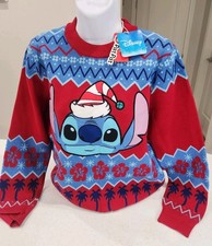 NEW Disney Patpat Lilo And Stitch Pullover Christmas Sweater Women's Size M NWT