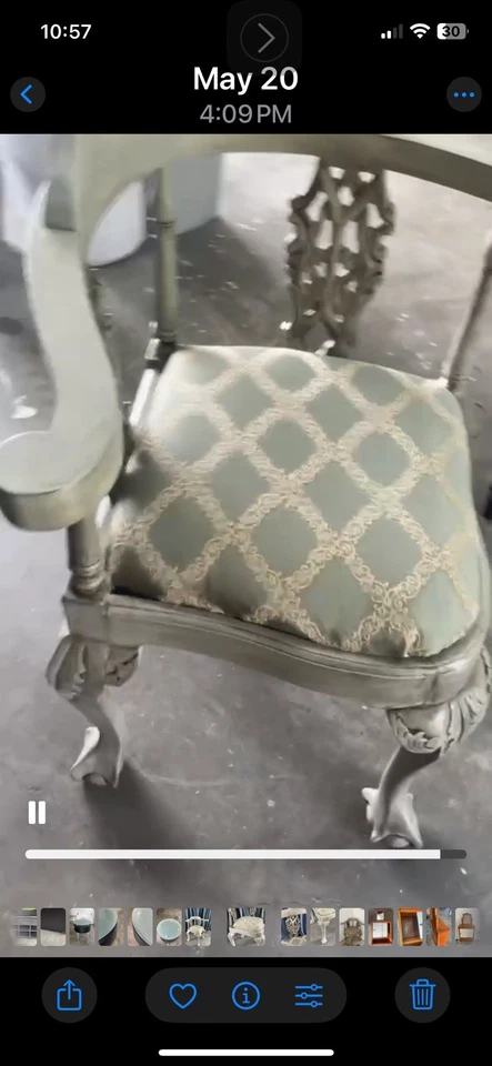 古董Chippendale手工雕刻实木球和爪脚转角椅 — 第 4/4 张图片