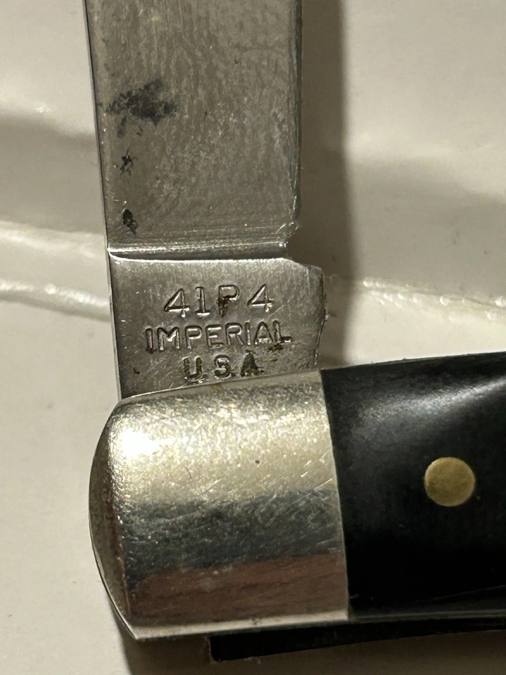 Vintage Frontier (by Imperial) 41P4 2 blade Jack Knife Horn Handle - Image 3 of 4