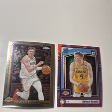 Dalton Knecht Topps Chrome/Pink Variation Rated Rookie LA  Lakers 2 Card Lot