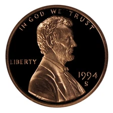 1994 -S Lincoln Memorial Cent Gem Proof Single Coin