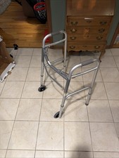 Guardian MDS86410W54 Folding Walker w/ 5  Wheels 300lb Capacity   New