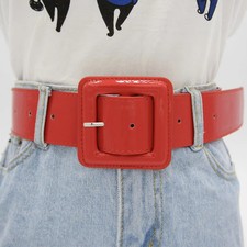 Plus Size Belt Faux Leather Shiny Wide Corset Women's Coat Adjustable Belts