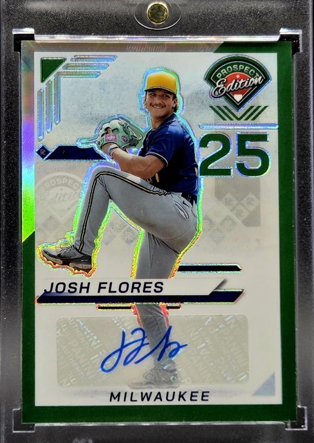 2025 Panini Prospect Edition - Josh Flores #81 Green Prizm Signatures (AU)
