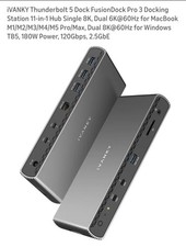 iVANKY Thunderbolt 5 Dock FusionDock Pro 3 Docking Station 11-in-1 Hub Single 8K