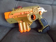 NERF Phoenix LTX Lazer Tag Game Gold Orange Gun Indoor Outdoor Tested and Works