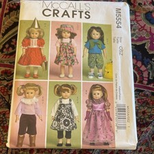 McCall's Pattern M5554 18" Doll Clothes Dress Jumper Leggings Capri Pants Hats
