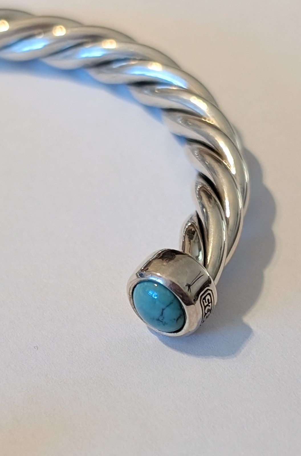 David Yurman Solid Sterling Silver Turquoise Cabl… - image 4