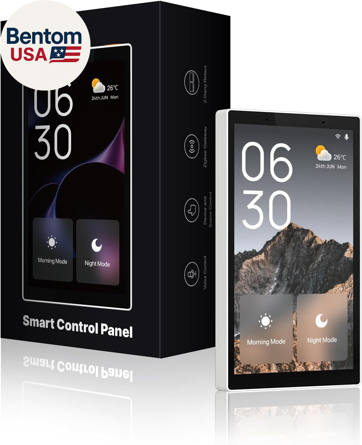 Smart Home Touchscreen Control(1-Switch Panel), In-Wall Smart Panel with Alexa B