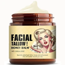 Whipped Beef Tallow and Honey Balm: Grass Fed Grass Finished Face Cream - Tallow