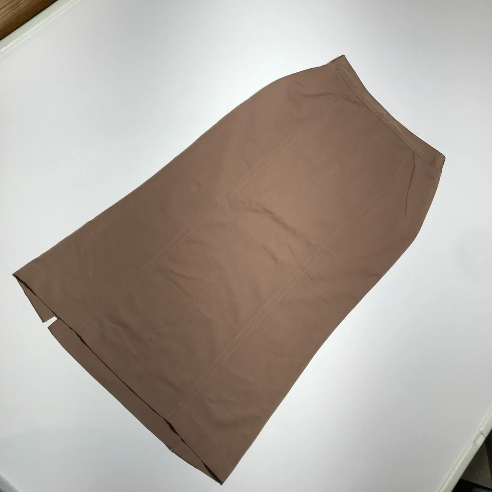 Falda midi lápiz Chadwick's para mujer 8 pequeña doble ventilación algodón tostado informal Foto 2 de 4