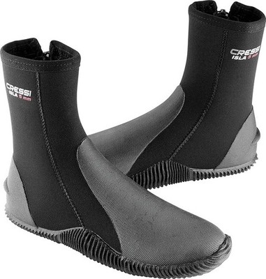 Cressi Isla Boots - Unisex Tauchschuhe aus Neopren Shwarz mit Gummisohle 5mm L