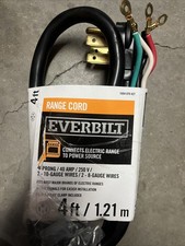 Everbilt 4 ft. 4-Prong 40 Amp Range Cord 1004 078 427 New FAST FREE SHIPPING k