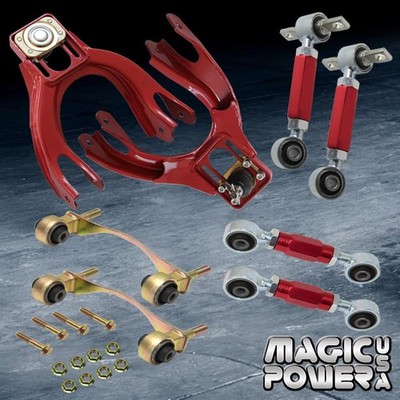 Acura Integra 1994-2001 DC2 Front Upper & Rear Camber Toe Arm Bushing Kit Red