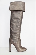 Sergio Rossi Metallic Lizard Embossed Leather...