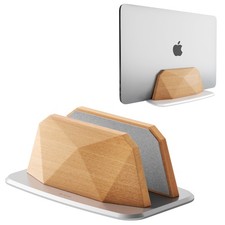 Vertical Laptop Stand - Wooden Adjustable Laptop HolderDesktop Dock Compatibl...