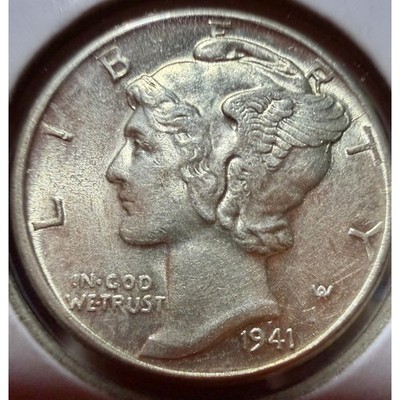1941-D Mercury Dime Winged Liberty Head 90% Silver US Coin Denver Mint