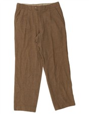 Marks & Spencer Mens St. Michael Pegged Casual Trousers W34 L31 Brown Wool AS03