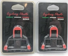 2 Sets Cycling Deal Compatible w/ Shimano SPD-SL 6 Degree Floating Cleat Red Blk
