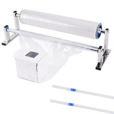 Stretch Film Dispenser Wrapping Machine, 21.65" Stainless Steel Manual Table ...