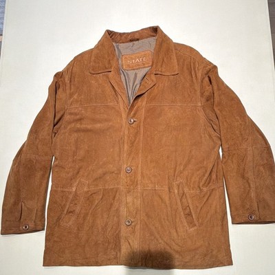 Suede Barn Coat By State Size 56 (46/48 US). Full Leather Outer fully lined