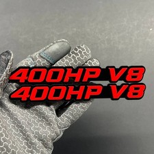 2pcs 400hp V8 Emblems 3d Acrylic Engine Fender Badges 400hp V8 Pair Decals