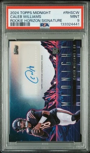2024 CALEB WILLIAMS BEARS PSA 9 TOPPS MIDNIGHT ROOKIE HORIZON SIGNATURES #RHSCW