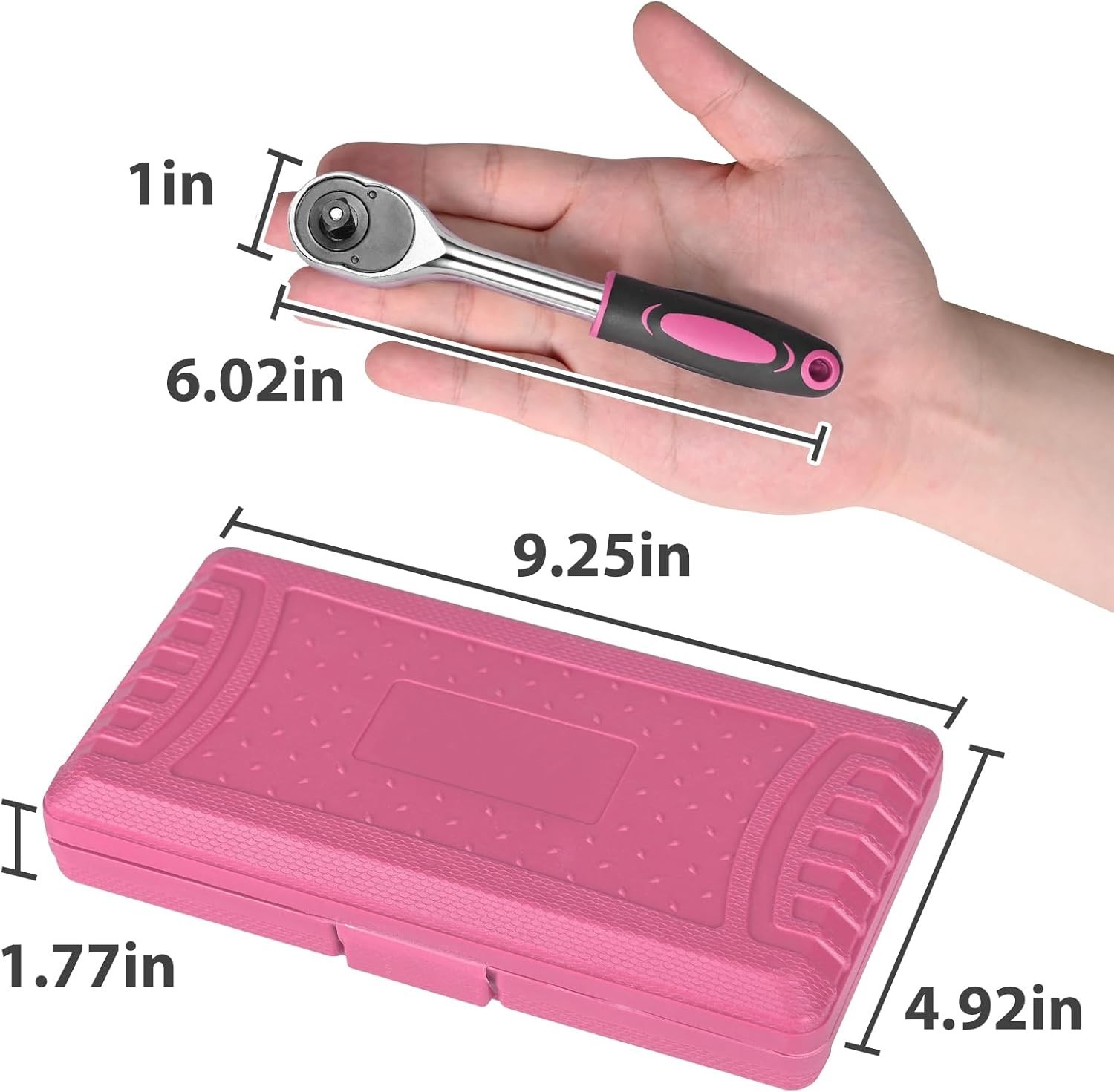 46-Piece Pink 1/4 Inch Drive Socket Set with Storage Case | eBay