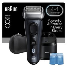 Image of Braun Series 8 8663CC Electric Shaver, SensoAdapt, SmartCare Center Grey