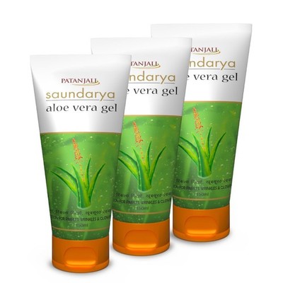 Patanjali Saundarya Aloe Vera Gel Skin Hydration Natural Extract 150ml Pack of 3