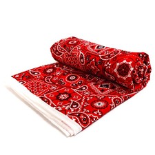 45" 3 Yards Cut 100 Cotton Printed Bandana Craft Fabric, Red