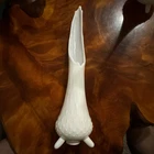 VTG LE Smith White Milk Glass Swung Vase Hobnail 3 Toe 15.5 Inch Tall Stretch