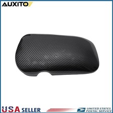 Fit Ford Mustang 2015-2025 Carbon Fiber Armrest Box Cover Trim Storage Console