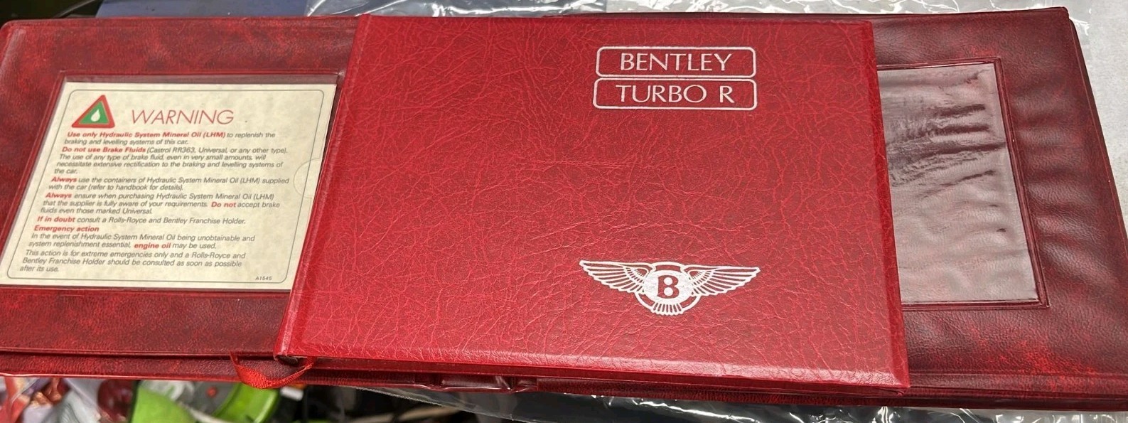 Bentley Turbo R Owners Manual Handbook Pack Excellent Condition