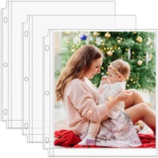 30 Pack 8x10 Photo Sleeves for 3 Ring Binder (60 Pictures), Heavy-Duty Archival