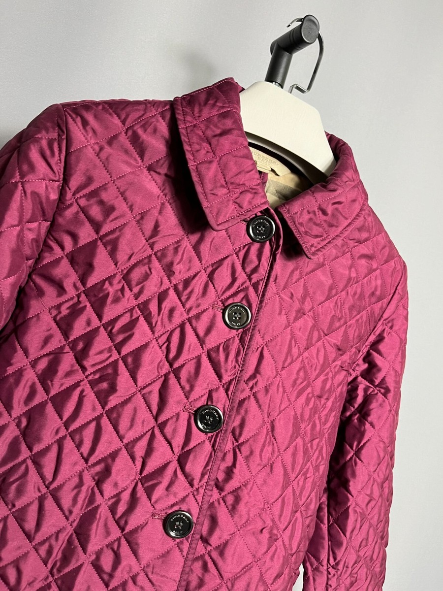 Burberry Brit Quilted Nova Check Short Hot Pink Jacket Women's