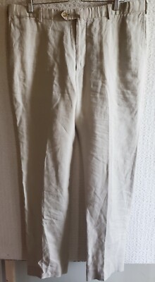 Boggi Milano LINEN Pants Men's Size 38 X 33 Cream Beige Pants Made In Italy