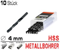 Hss Metallbohrer Spiralbohrer Eisenbohrer Stahlbohrer Ø 4.0 Mm Bohrer / 10 StüCk