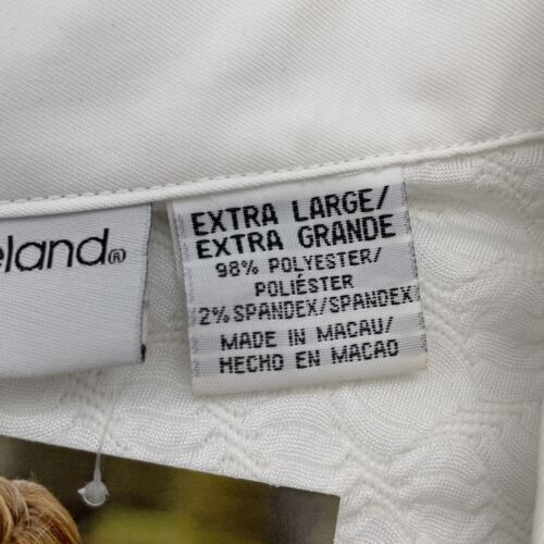 Kathy Ireland Women’s Blouse 3/4 Sleeve Textured White Size XL - Picture 15 of 16