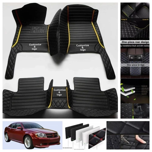 For Dodge Avenger 2007-2014 Car Floor Mats PU Leather Auto Liners Waterproof - Imagen 14 de 39