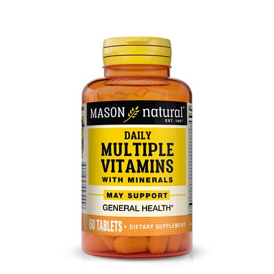 Mason Natural Daily Multiple Vitamins with Minerals - All In One, 60 Tablets