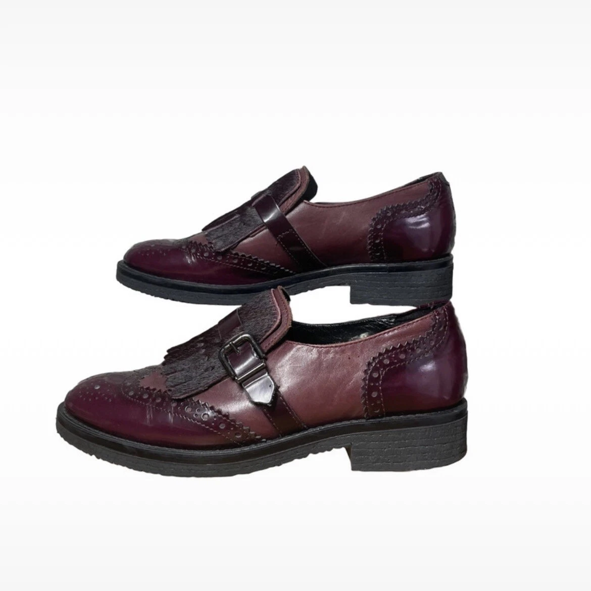 Mocassini Clarks Narrative Edena Ella brogue in pelle bordeaux taglia 5
