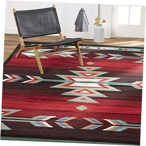Sagrada Southwest Area Rug 3x5/Ivory 3'7" x 5'2" Rectangle Black/Red eBay