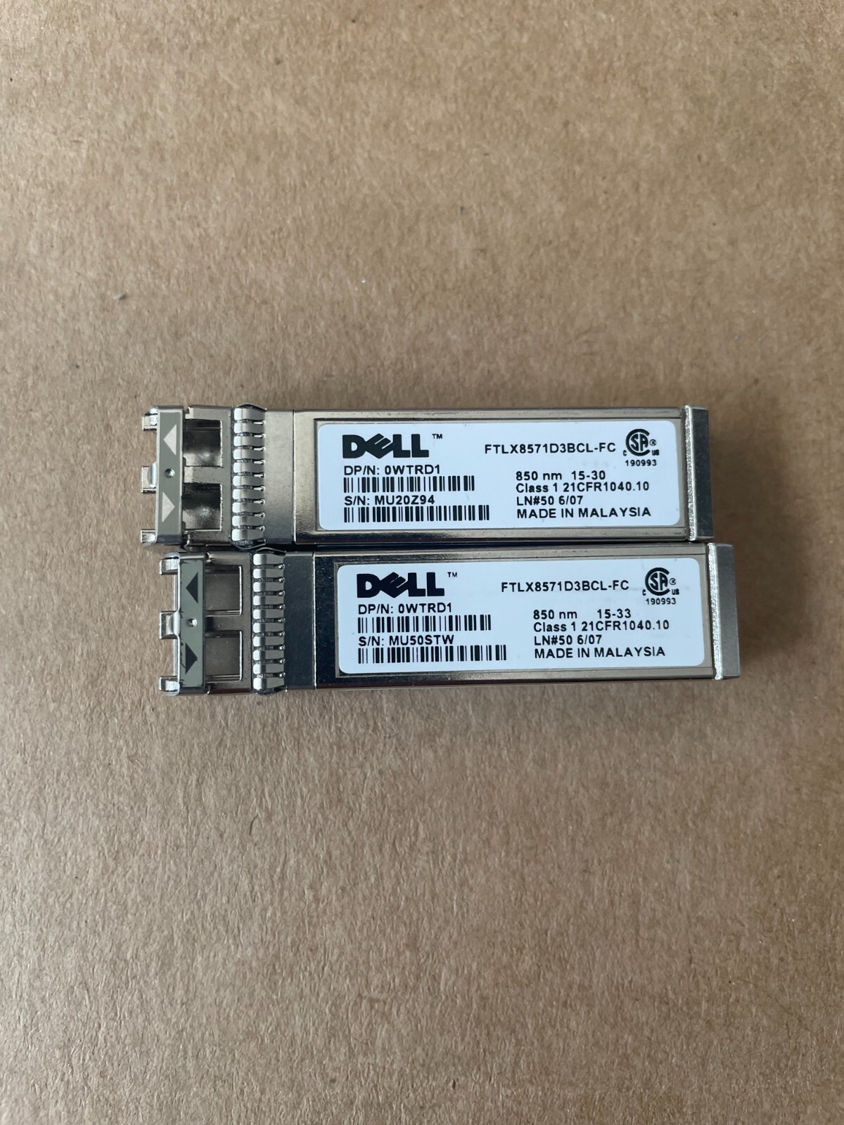 Lot of 2 WTRD1 Dell FORCE10 0WTRD1 10GBASE SFP+ Transceiver Module eBay