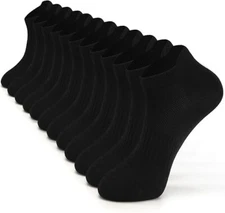 Mens Bamboo Ankle Socks with Heel Tab Low Cut Thin Athletic Performance 6 pairs