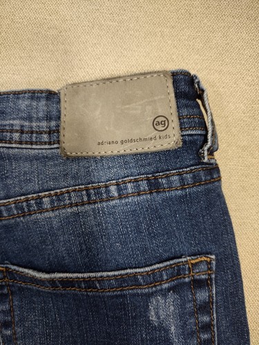 AG Adriano Goldschmied Jeans Youth Girls 14 Blue Denim Straight Leg Distressed - Picture 7 of 16