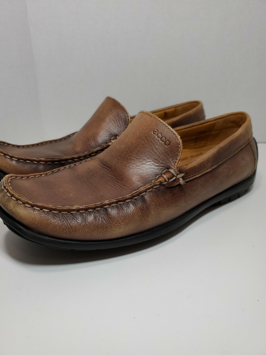 Ecco Moc Toe Driving Loafers Leather Slip On Shoes s-l400.jpg main image 4